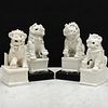 Group of Four Blanc de Chine Porcelain Buddhistic Lions