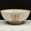 Chinese Export Famille Rose Porcelain Royal Scottish Armorial Punch Bowl