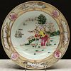 Chinese Export Famille Rose Porcelain European Subject Soup Plate