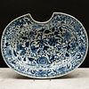 Chinese Export Blue and White Porcelain Barber's Basin