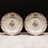 Pair of Chinese Export Famille Rose Porcelain Soup Plates with the Arms of Barton of County Fermanagh, Ireland
