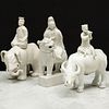 Group of Three Chinese White Glazed Porcelain Figures