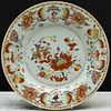 Chinese Export Porcelain 'Pompadour' Plate