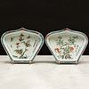 Pair of Chinese Export Famille Verte Porcelain Sweetmeat Dishes