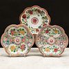 Three Chinese Export Porcelain Famille Rose Porcelain Teapot Stands