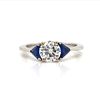 18k Diamond Sapphire Engagement Ring