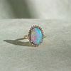 18k Vintage Opal & Diamond Surround Ring