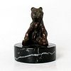 Artist Signed Bronze Bear Sculpture Figurine on Marble Base Paper Weight
