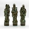 3pc Set of Antique Chinese Fu Lu Shou Bronze Figurines