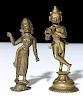 Pair of Bronze Radha/Krishna Statues, Ca. 1700-1800