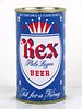 1962 Rex Pale Lager Beer 12oz Flat Top Can 122-33a Los Angeles, California