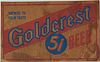 1940 Goldcrest 51 Beer Cardboard Case Panel Memphis, Tennessee
