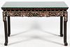 MOTHER-OF-PEARL ROSEWOOD AND MARBLE TOP TABLE