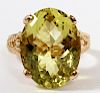 20CT CITRINE AND 14KT GOLD RING