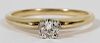 0.25CT DIAMOND SOLITAIRE AND 14KT GOLD RING