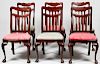 CHIPPENDALE STYLE MAHOGANY DINING CHAIRS SIX PCS.