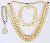 MOTHER-OF-PEARL BEAD NECKLACES 5 PIECES