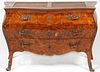 FRENCH MARQUETRY INLAID BOMBE COMMODE 19TH C