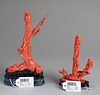 Two Antique Coral Figural Carvings, 20th Century