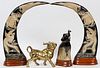 SPANISH DECORATIVE ART BRASS COW AND HORNS ETC