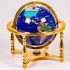 Lapis and Gemstone Table Top Globe,