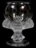 LALIQUE 'BAGHEERA' CLEAR & FROSTED GLASS VASE
