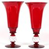 PAIRPOINT RUBY GLASS VASES TWO
