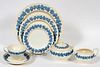 WEDGWOOD 'EMBOSSED QUEEN'S WARE' BLUE ON WHITE DINNER SET, 60 PIECES (SERVICE FOR TEN)