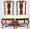 QUEEN ANNE MAHOGANY SIDE CHAIRS 18TH C. PAIR