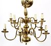 FEDERAL STYLE BRASS TWO-TIER CHANDELIER
