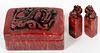 CHINESE CARVED HARDSTONE SEALS TWO