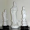 CHINESE PORCELAIN GUANYIN FIGURES THREE