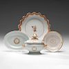 Chinese Export Porcelain Sauce Tureen, Bowl and Plates with Peach Decoration 