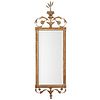 Federal Giltwood Mirror with Scrolled Floral Crest 