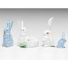 Herend Porcelain Rabbit Figurines 