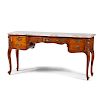 French Provincial-style Carved Desk with Marble Top 