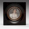 18th Century American Miniature Portrait of a Woman 