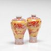 Chinese Yellow Ground and Iron Red Decorated Porcelain Snuff Bottles 