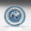 Chinese Nanking Blue and White Saucer 