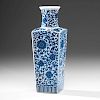 Chinese Blue & White Porcelain Drilled Vase 