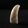 Whale Tooth Scrimshaw, Bald Eagle "1841"