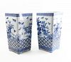 Pair of Chinese Blue and White Urns