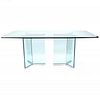 Modern Glass and Chrome Dining Table