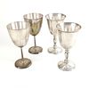 4 Tall Sterling Wine Goblets