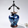 Iridescent Art Glass Table Lamp