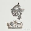Two Maricela Silver Brooches