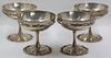 STERLING. 4 Lopez Mexican Silver Goblets.