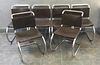 Set of 6 Mies Van Der Rohe Chrome & Leather Chairs