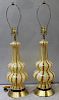 Pair of Dino Martens / Striped Murano Glass Lamps.