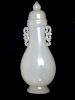 AN ANTIQUE CARVED WHITE JADE VASE. 18TH/19TH CENTURY